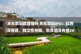 京东数科能赚钱吗 京东数科IPO：红利没有稳，独立性存疑，究竟值没有值2000亿？