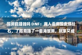 囤房能赚钱吗 DNF：商人卖房囤金绿柱石，了局竟赚了一套海景房，玩家又成怨种