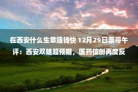 在西安什么生意赚钱快 12月29日票哥午评：西安双雄超预期，医药信创再度反弹