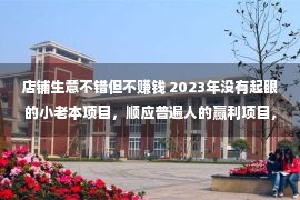 店铺生意不错但不赚钱 2023年没有起眼的小老本项目，顺应普遍人的赢利项目，提议珍藏起来