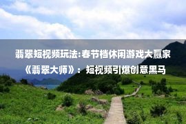 翡翠短视频玩法:春节档休闲游戏大赢家《翡翠大师》：短视频引爆创意黑马