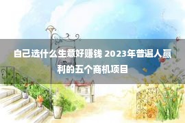 自己选什么生意好赚钱 2023年普遍人赢利的五个商机项目