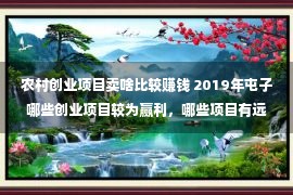 农村创业项目卖啥比较赚钱 2019年屯子哪些创业项目较为赢利，哪些项目有远景并且顺应屯子