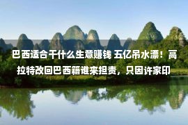 巴西适合干什么生意赚钱 五亿吊水漂！高拉特改回巴西籍谁来担责，只因许家印错信刘永灼？