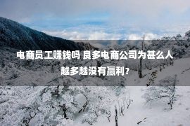 电商员工赚钱吗 良多电商公司为甚么人越多越没有赢利？