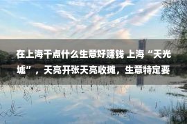 在上海干点什么生意好赚钱 上海“天光墟”，天亮开张天亮收摊，生意特定要斗胆砍价！