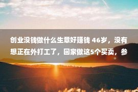 创业没钱做什么生意好赚钱 46岁，没有想正在外打工了，回家做这5个买卖，参预没有大，赢利轻易点