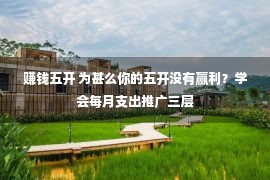 赚钱五开 为甚么你的五开没有赢利？学会每月支出推广三层