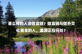  甚么样的人会做直销？做直销与做外交化商业的人，差异正在何处？