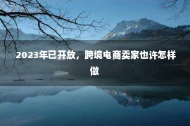  2023年已开放，跨境电商卖家也许怎样做