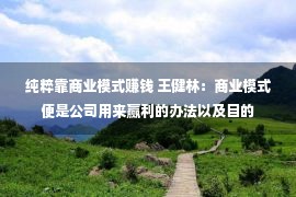 纯粹靠商业模式赚钱 王健林：商业模式便是公司用来赢利的办法以及目的