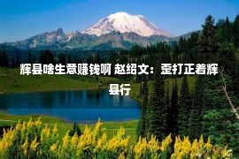 辉县啥生意赚钱啊 赵绍文：歪打正着辉县行