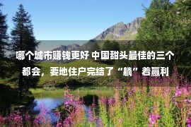 哪个城市赚钱更好 中国甜头最佳的三个都会，要地住户完结了“躺”着赢利