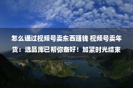 怎么通过视频号卖东西赚钱 视频号卖年货：选品库已帮你备好！加紧时光结束大卖吧