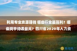 利用专业资源赚钱 哪些行业最赢利？哪些岗亭待遇最高？四川省2020年人力资源墟市待遇价位来了