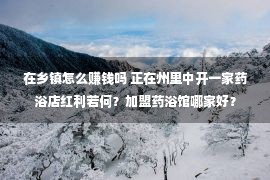 在乡镇怎么赚钱吗 正在州里中开一家药浴店红利若何？加盟药浴馆哪家好？