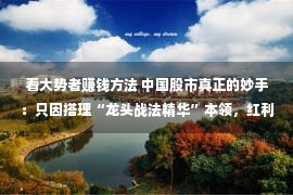 看大势者赚钱方法 中国股市真正的妙手：只因搭理“龙头战法精华”本领，红利一辈子