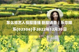 怎么给艺人投股赚钱 新股通告｜乐华娱乐(02306)于2022年12月30日