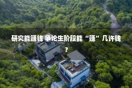 研究能赚钱 争论生阶段能“赚”几许钱？