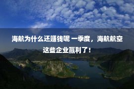 海航为什么还赚钱呢 一季度，海航航空这些企业赢利了！