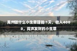 禹州做什么小生意赚钱:1天，收入4000，闷声发财的小生意