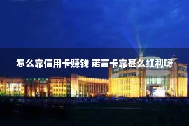 怎么靠信用卡赚钱 诺言卡靠甚么红利呀