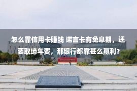 怎么靠信用卡赚钱 诺言卡有免息期，还要取缔年费，那银行都靠甚么赢利？