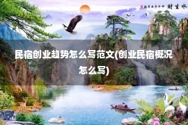 民宿创业趋势怎么写范文(创业民宿概况怎么写)