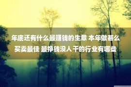 年底还有什么最赚钱的生意 本年做甚么买卖最佳 最挣钱没人干的行业有哪些