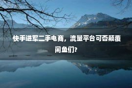  快手进军二手电商，流量平台可否颠覆闲鱼们？