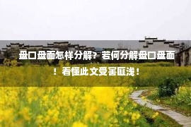  盘口盘面怎样分解？若何分解盘口盘面！看懂此文受害匪浅！