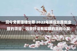 现今免费赚钱生意 2022年顺应贫民创业做的项目，远景好没有起眼的赢利小买卖引荐