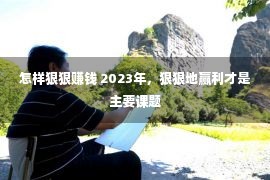 怎样狠狠赚钱 2023年，狠狠地赢利才是主要课题