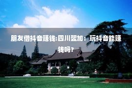 朋友借抖音赚钱:四川翌加：玩抖音能赚钱吗？