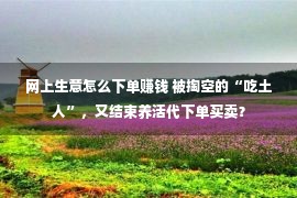 网上生意怎么下单赚钱 被掏空的“吃土人”，又结束养活代下单买卖？