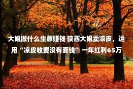 大姐做什么生意赚钱 陕西大姐卖凉皮，运用“凉皮收费没有要钱”一年红利65万，套路太牛