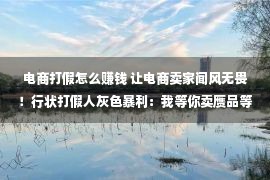 电商打假怎么赚钱 让电商卖家闻风无畏！行状打假人灰色暴利：我等你卖赝品等太久了