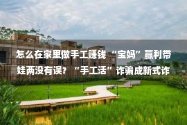 怎么在家里做手工赚钱 “宝妈”赢利带娃两没有误？“手工活”诈骗成新式诈骗目的