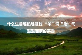 什么生意越热越赚钱 “羊”没“兔”气鼓鼓面前的买卖