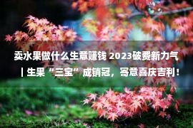 卖水果做什么生意赚钱 2023破费新力气｜生果“三宝”成销冠，寄意喜庆吉利！春节邻近，“苦涩”家产备货忙