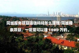 同城服务项目赚钱吗吗怎么赚钱:同城相亲项目，一定是可以赚 1000 万的。