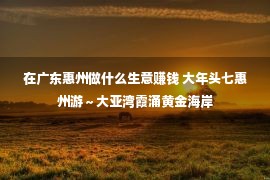 在广东惠州做什么生意赚钱 大年头七惠州游～大亚湾霞涌黄金海岸