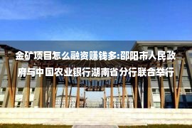 金矿项目怎么融资赚钱多:邵阳市人民政府与中国农业银行湖南省分行联合举行重点融资项目签约暨金融产品推介会