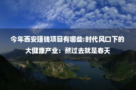 今年西安赚钱项目有哪些:时代风口下的大健康产业：熬过去就是春天