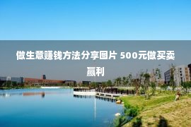 做生意赚钱方法分享图片 500元做买卖赢利