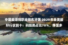 中国最赚钱职业排名牙医 2020年全美最好行状前十：科技类占比70%，挣至多的是牙医