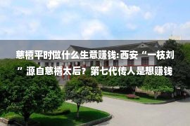 慈禧平时做什么生意赚钱:西安“一枝刘”源自慈禧太后？第七代传人是想赚钱，还是治病救人