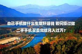 自己手机做什么生意好赚钱 若何经过做二手手机买卖完结月入过万？