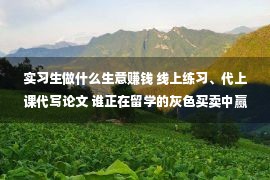 实习生做什么生意赚钱 线上练习、代上课代写论文 谁正在留学的灰色买卖中赢利