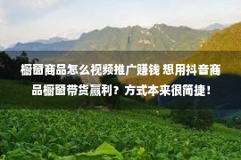 橱窗商品怎么视频推广赚钱 想用抖音商品橱窗带货赢利？方式本来很简捷！